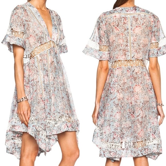 Zimmermann Dresses & Skirts - Zimmermann Light Blue Gemma Folk Dress Size 0/XS